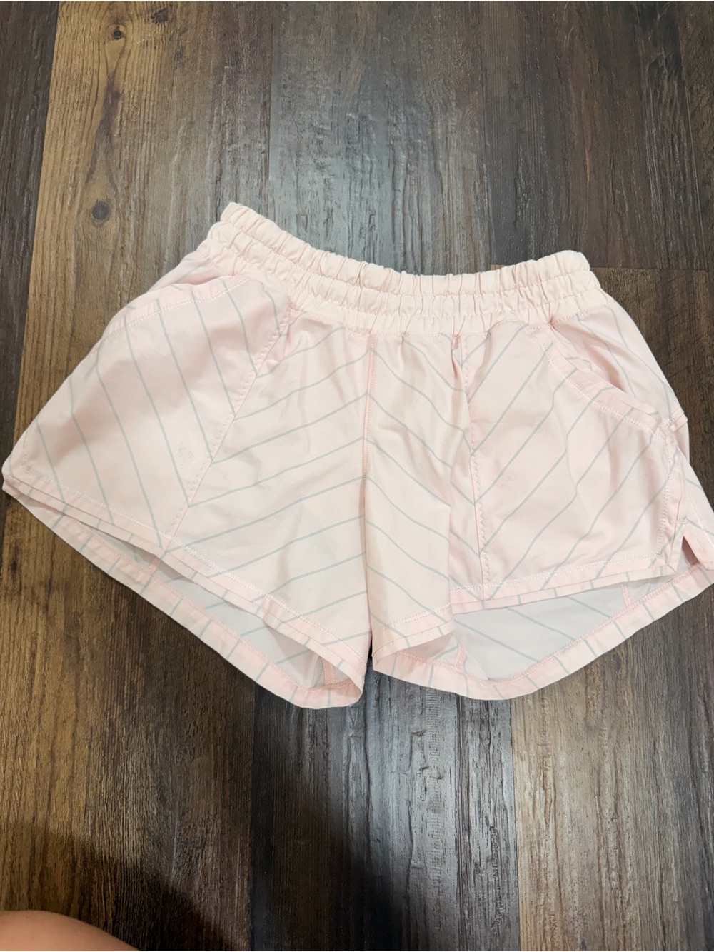 lululemon athletica Pale Pink Striped Women's Athletic Shorts